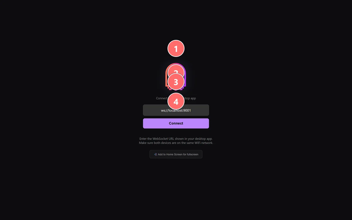 Mobile companion connection screen