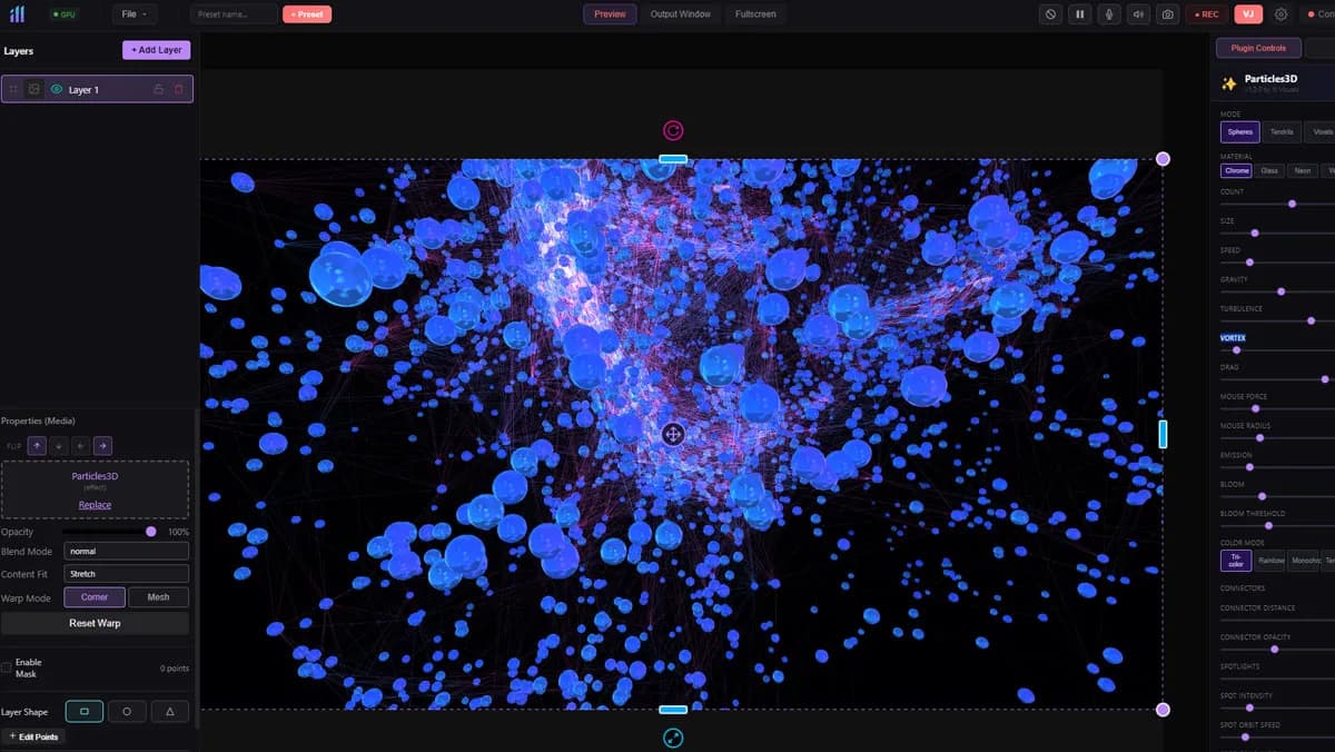 3D Particles plugin in Ghost Arcade
