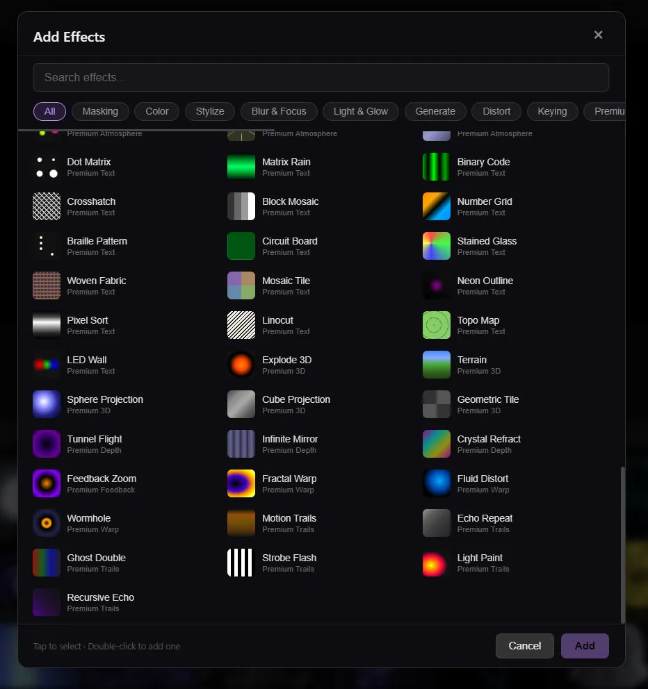 200+ Chainable Effects